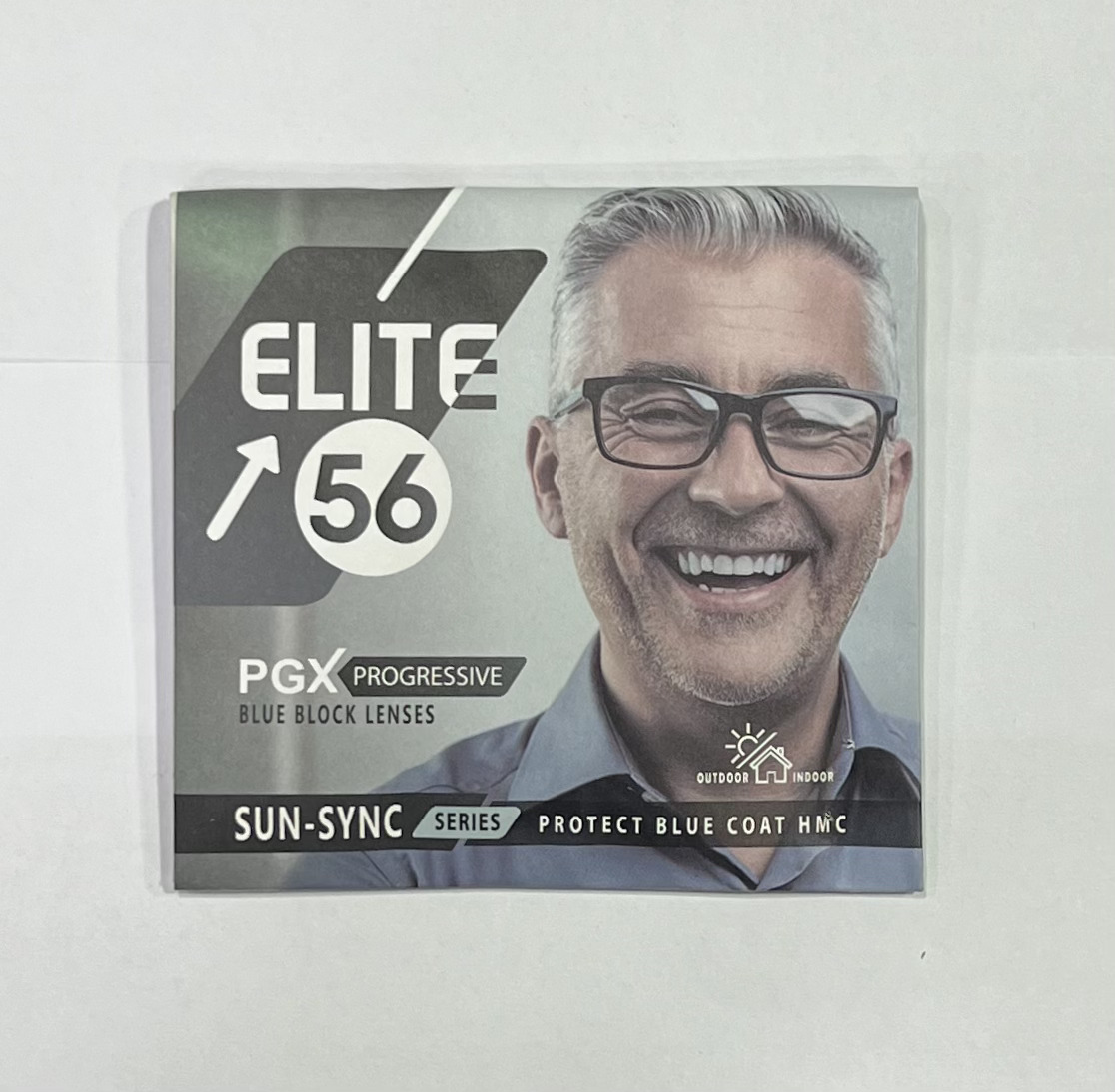 1. Ash Elite 56 Photogrey Progressive Blue cut Blue Coating Lens