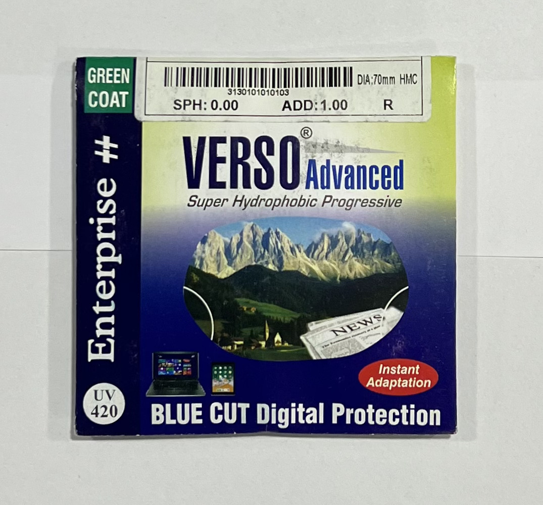 5. Verso Advanced Blue cut Progressive Green Coating